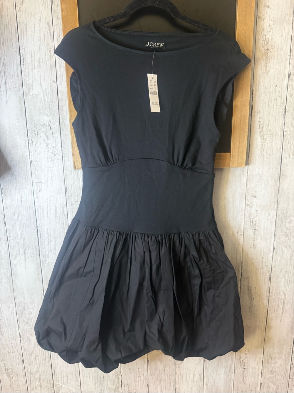 NWT J Crew  Bubble-hem Mini Knit Mixy Dress In Black Size Small New NWT